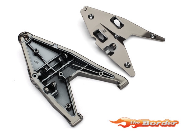 Traxxas Suspension arm, lower right/ arm insert (satin black chrome) 8532X