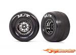Traxxas Tires & Wheels, Assembled/Glued, Weld Black Chrome (Rear, 2) 9475X