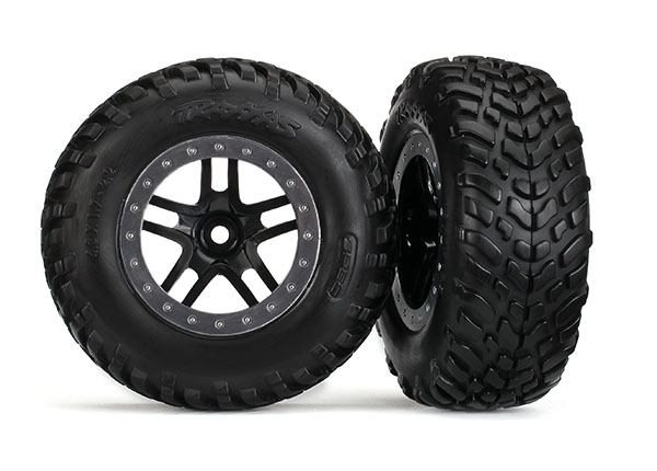 Traxxas Tires & Wheels, Assembled, Glued (Sct Split-Spoke Black, Sat TRX5890
