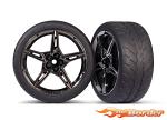 Traxxas Tires & Wheels, Assembled Glued (Split-Spoke Chrome Wheels 1.9" Extra Wide Rear) 2pcs for 4-Tec 3.0 9371
