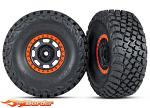 Traxxas Tires and Wheels, Assembled/Glued (Desert Racer Wheels, black w/orange Beadlock, BFGoodrich® Baja KR3 tires) (2) 8472
