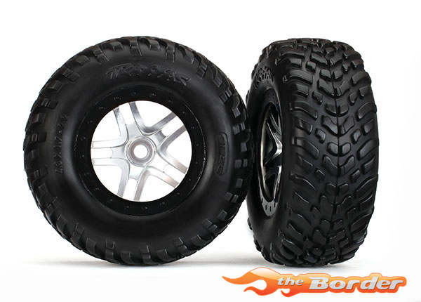 Traxxas Tires & wheels (Glued on SCT Black Chrome wheels TSM Rated S1 Comp) TRX5889R