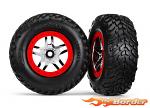 Traxxas Tires & wheels (Glued on SCT Chrome Split Spoke TSM Rated) 5977