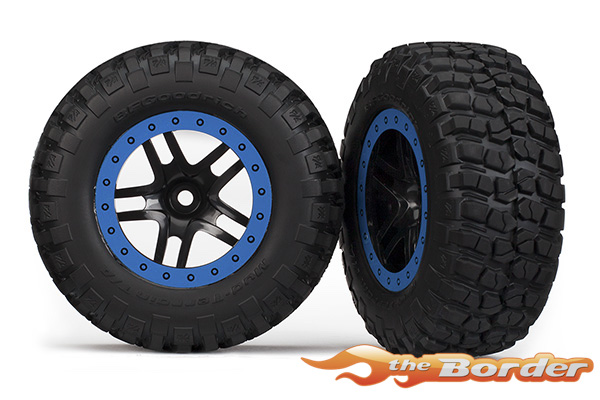 Traxxas Tires & Wheels Assembled Glued (Blue/2WD Front) 5885A