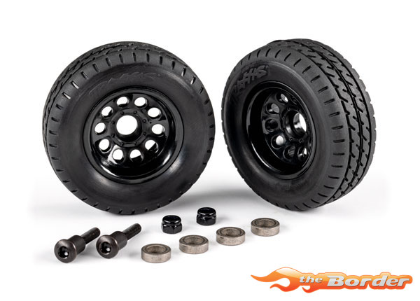 Traxxas Trailer wheels (2)/ tires (2)/ mounting hardware (for TRX-4M Trailer) 9797