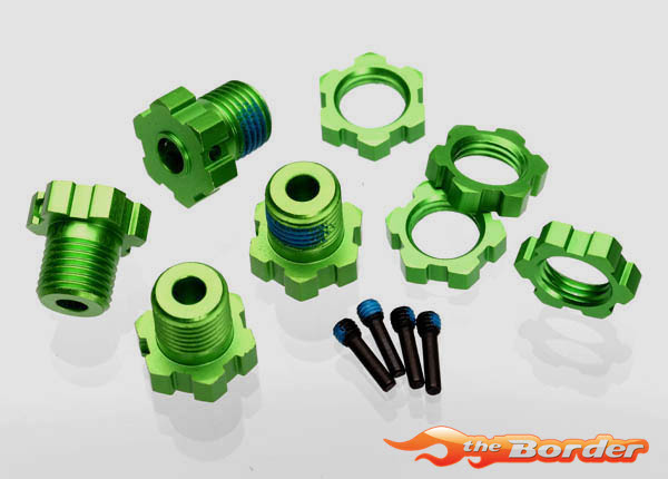Traxxas Wheel Hubs, Splined 17mm (Green anodized) 5353G