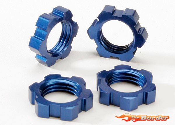 Traxxas Wheel Nuts, Splined 17mm (Blue Anodized) (4) 5353