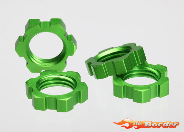 Traxxas Wheel Nuts, Splined 17mm (Green Anodized) (4) 5353A