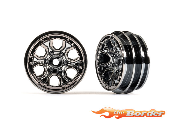 Traxxas Wheels, 1.0 (black chrome) (2) (for TRX-4M) 9770-BLKCR