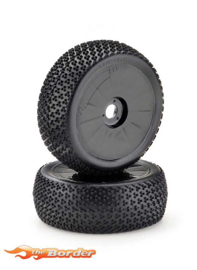 Abima Preglued Buggy 1/8 Tyres 2pcs. Pin Pro Black Disc Wheel 2520020