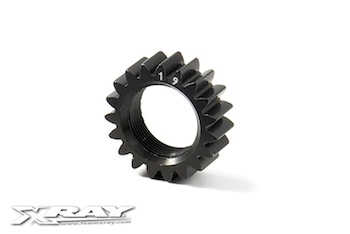 XRAY Xca Alu 7075 T6 Hard Coated Pinion Gear - 19T (2Nd) 348519