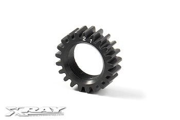 XRAY Xca Alu 7075 T6 Hard Coated Pinion Gear - 21T (2Nd) 348521