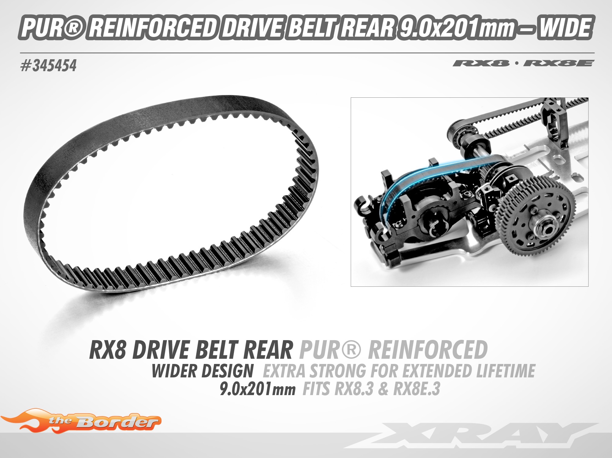 XRAY Pur® Reinforced Drive Belt Rear 9.0x201mm 345454