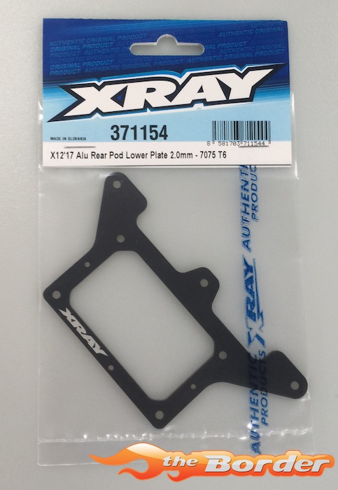 XRAY X12’17 Alum. 2.0mm Rear Pod Lower Plate 371154
