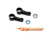 XRAY X4 Alu Dual Steering Arm - Black + Ball-Bearings (2) 302517-K