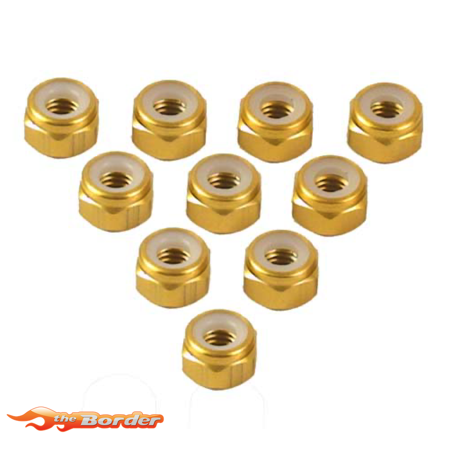 YEAH RACING 4mm Aluminium Lock Nut 10pcs. Gold