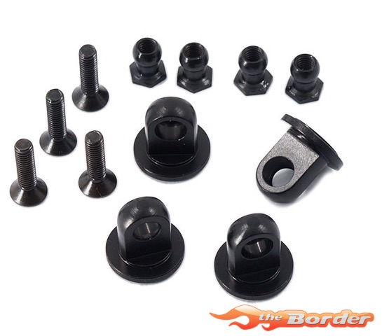 YEAH RACING Alu Pollow Ball Set for Shock Gear DSG-08A