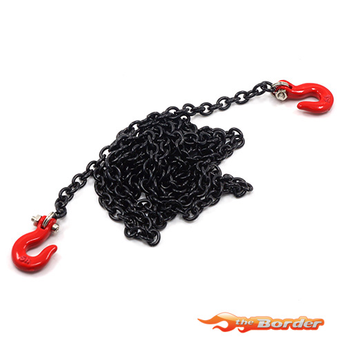 Yeah Racing 1/10 RC Rock Crawler Accessories 96cm Long Chain and Hook Set Black YA-0357BK