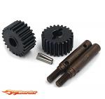 Yeah Racing 23T HD Tool Steel Shaft & Steel Portal Drive Output Spindle Gear 2pcs TRX-4 066