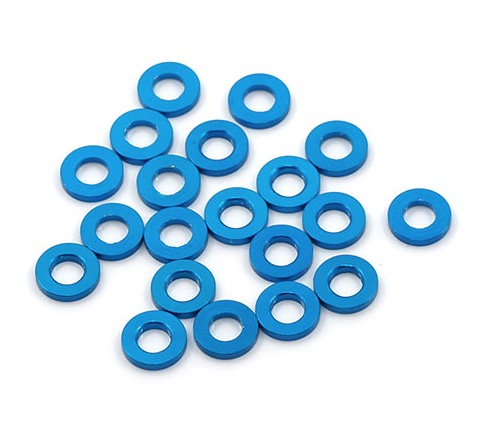 Yeah Racing Alu M3 Flat Washer Shim 0.25mm 10pcs Blue YA-0391LB