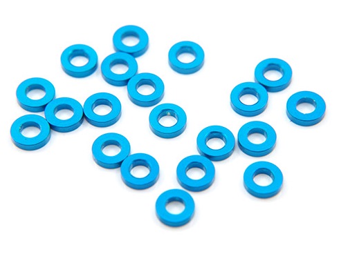 Yeah Racing Alu M3 Flat Washer Shim 1.5mm 10pcs Blue YA-0394LB