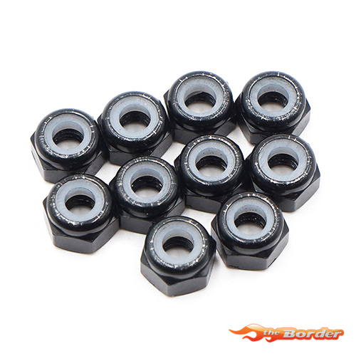 Yeah Racing Aluminium Lock Nuts (10pcs.) 3mm Black YA-0566BK