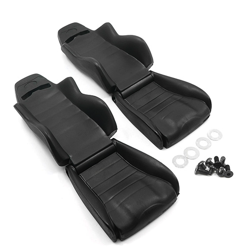 Yeah Racing Hard Plastic Seats 2pcs For 1/10 Crawler Black YA-0540