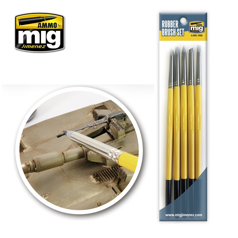 MIG Ammo Rubber Brush Set 7606