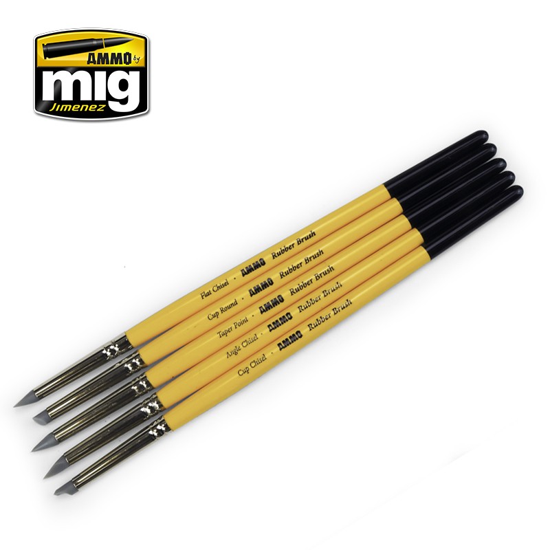 MIG Ammo Rubber Brush Set 7606