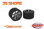 Corally Attack Foam Tires 1/12 - 35Sh Double Pink Front - Carbon Rims (2) C-14720-35