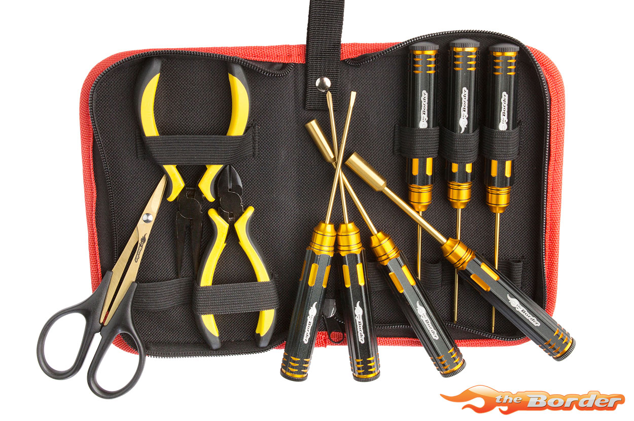 BRP Complete Tool Bag for RC Cars (Hex Tools, Philips, Flat, Nut Drivers, Scissor & Pliers) BRP11043