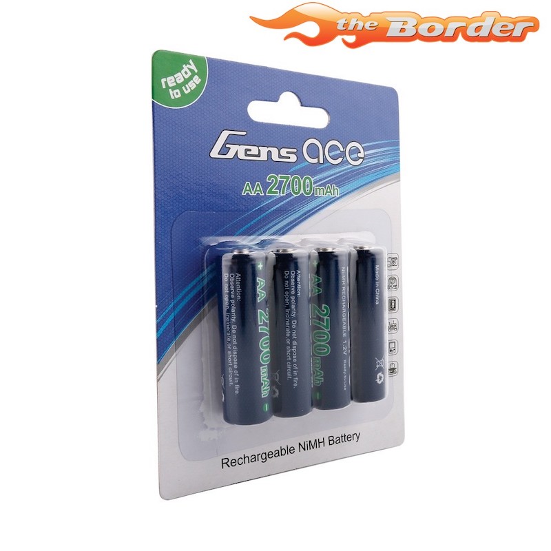 GensAce 2700mAh Rechargeable NiMH Battery AA (4pcs)