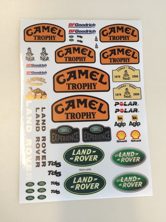 LandRov. Decals for TRX-4 & other 1/10 bodies BRPD1536