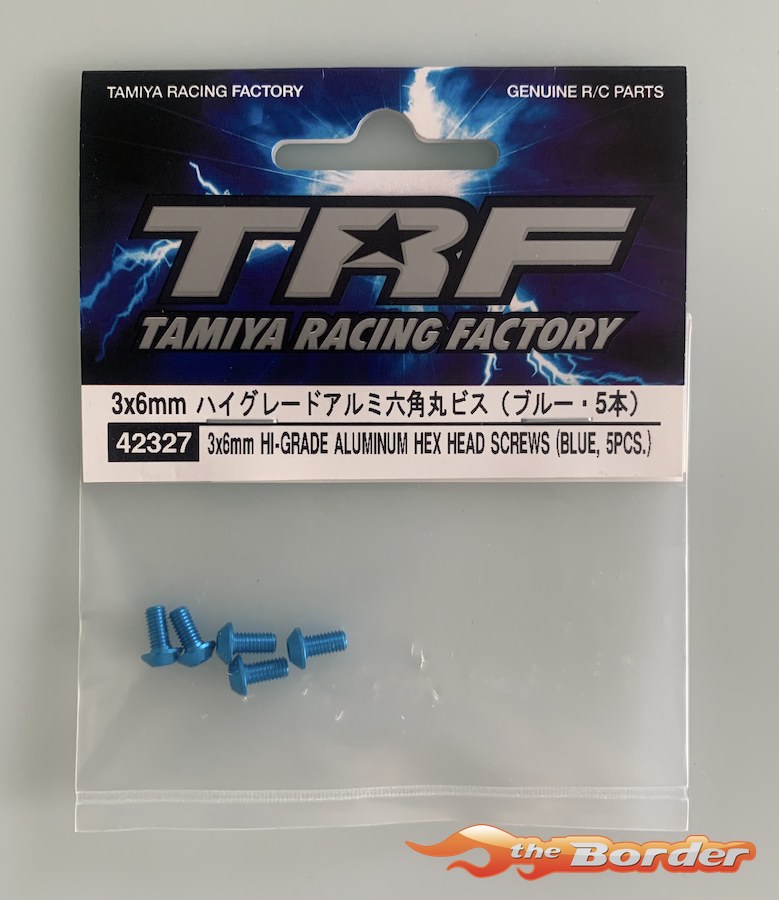 Tamiya TRF 3x6mm Hi-Grade Aluminium Hex Head Screw (Blue, 5pcs) 42327