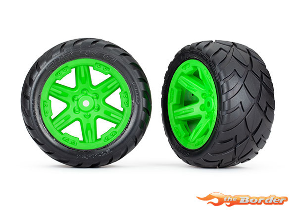 Traxxas Anaconda Tires & Wheels Assembled Glued (2.8") (2WD Rear) 6768  Green