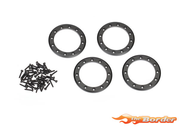 Traxxas Beadlock rings, black (2.2") (aluminum) (4)/ 2x10 CS (48) 8168T