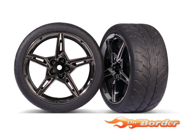 Traxxas Tires & Wheels, Assembled Glued (Split-Spoke Chrome Wheels 1.9" Extra Wide Rear) 2pcs for 4-Tec 3.0 9371