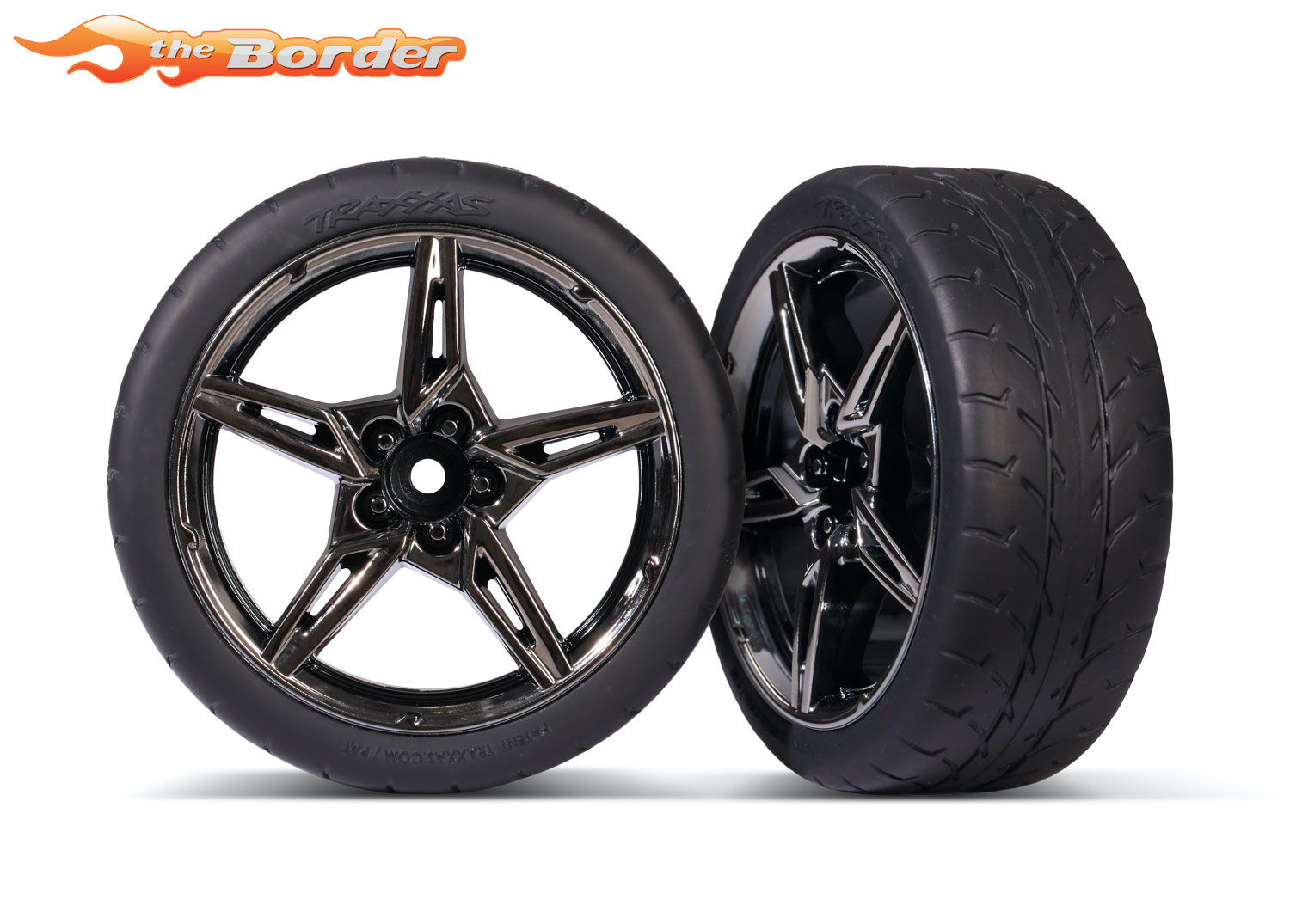 Traxxas Tires & Wheels, Assembled Glued (Split-Spoke Chrome Wheels 2.1%22 Front) 2pcs for 4-Tec 3.0 9370