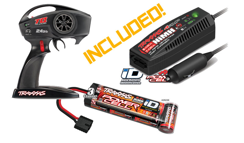 Traxxas Transmitter, battery & 12V charger included!