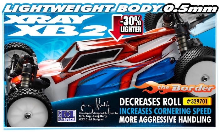 XRAY XB2 Body for 1/10 2WD Off-Road Buggy 0.5mm 329701