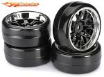 Absima Drift Tyres 1/10 Scale Black/Chrome (4) 2510041