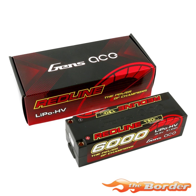 Gens Ace RedLine 6000mAh HV 15.2V 4S1P 5mm Bullet 130C