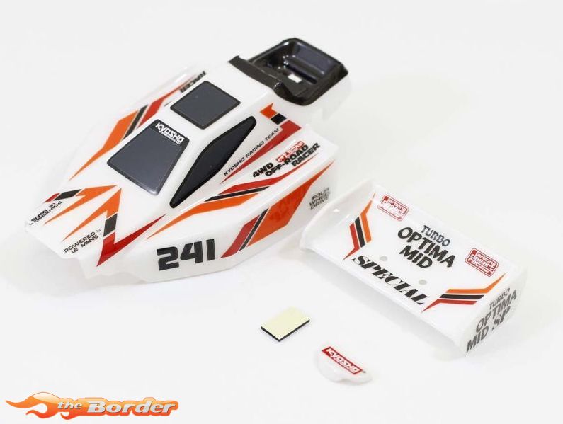 Kyosho Prepainted Mini-Z Buggy - Turbo Optima Mid SP Body Set - White MBB09W