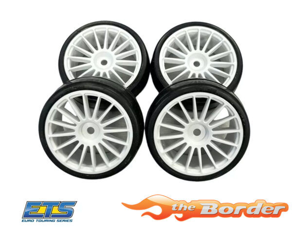 RIDE 1/10 Touring Car Tyres Belted Slicks Preglued 16-Spoke RI-26082