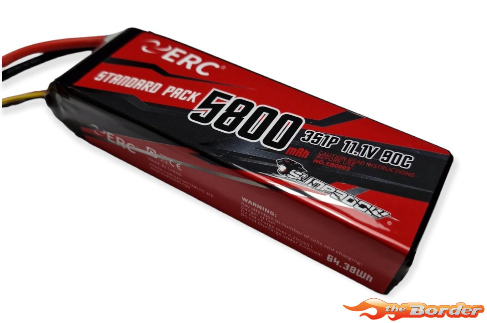 Sunpadow ERC 3S 11.1V 90C 5800mAh LiPo Batterij XT90 EB0003 - Afbeelding 2