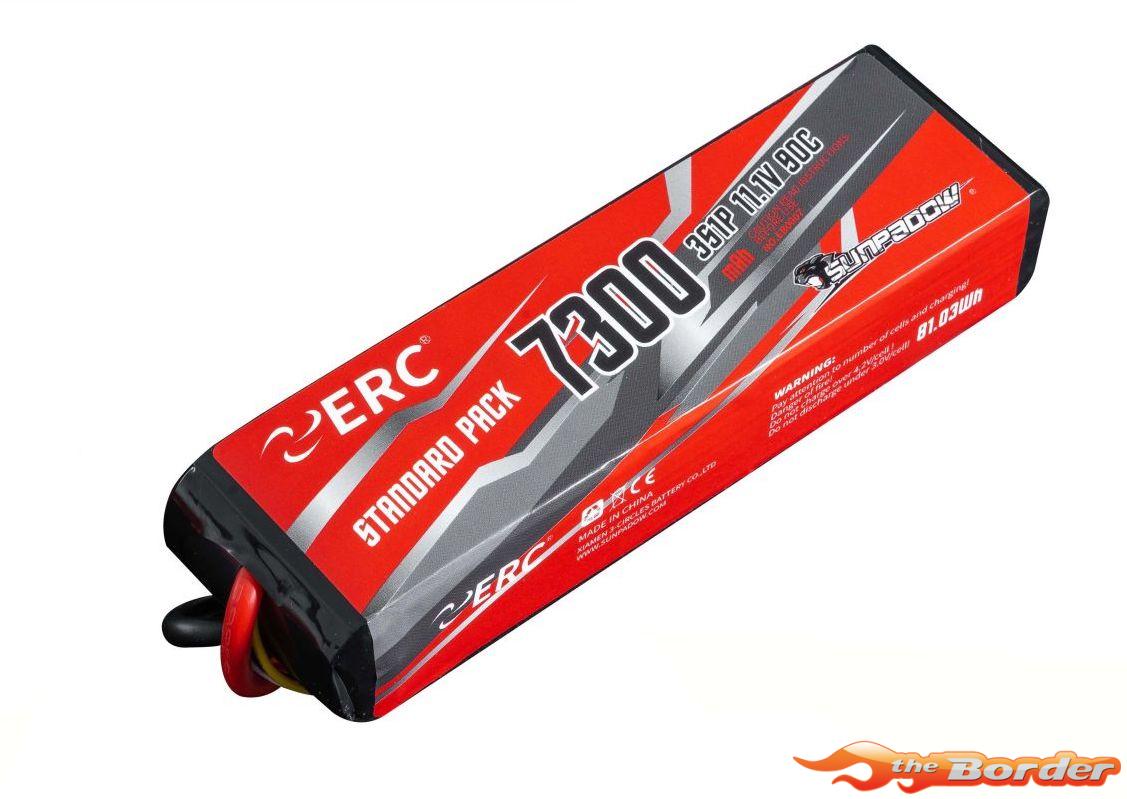 Sunpadow ERC 3S 11.1V 90C 7300mAh LiPo Batterij XT90 EB0007