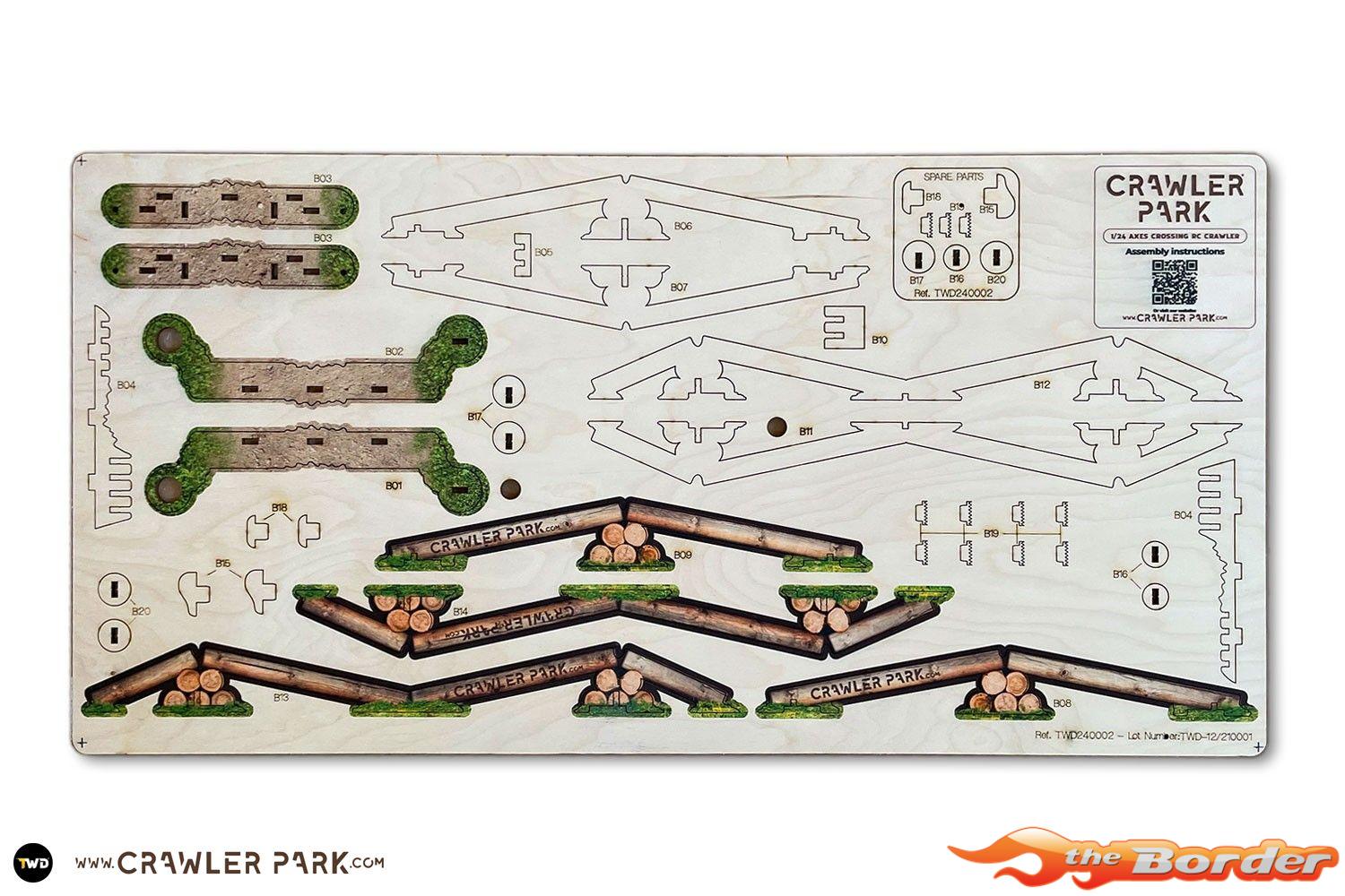 ToysWD Crawler Park: Axes Crossing Obstacle For 1/24 1/18 RC Crawler Park Circuit TWD240002 - Afbeelding 3