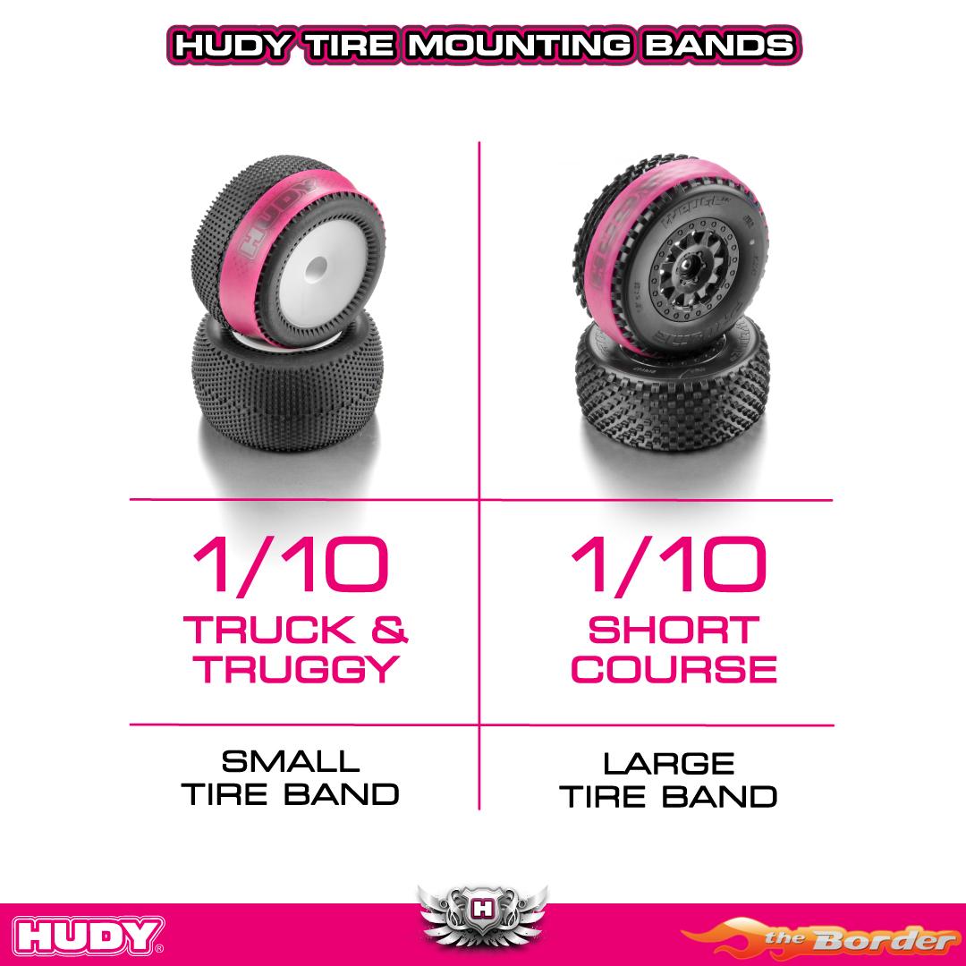 HUDY Tire Mounting Band Small Black (4pcs for 1/10) 105250-K - Afbeelding 5