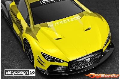 BittyDesign HYPER-200 clear body 1/10 TC Nitro 200mm Light weight BDTC-200HYP - Afbeelding 4