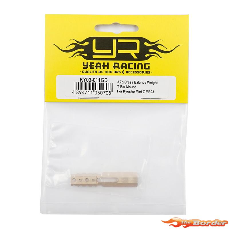 Yeah Racing 3.7g Brass Balance Weight T-Bar Mount MR03/MR04 KY03-011GD - Afbeelding 2